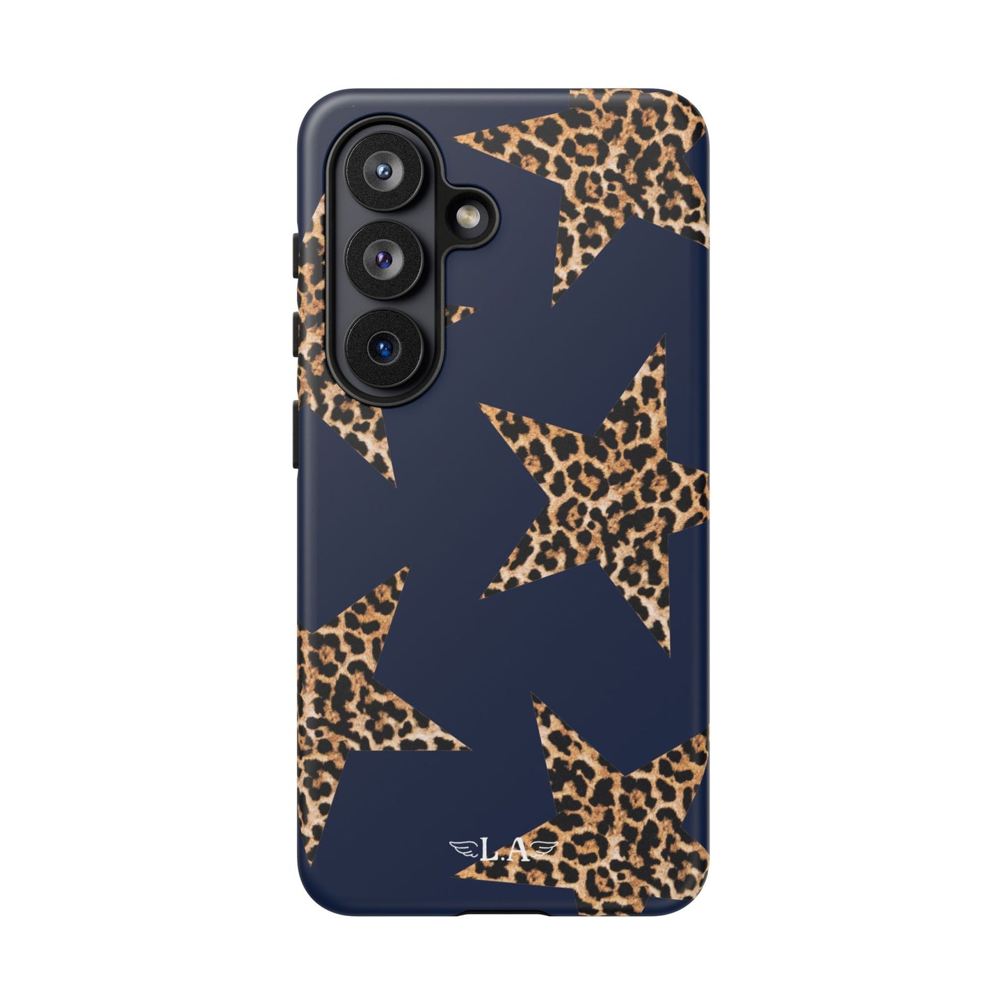 Navy Leopard Print Stars Phone Case