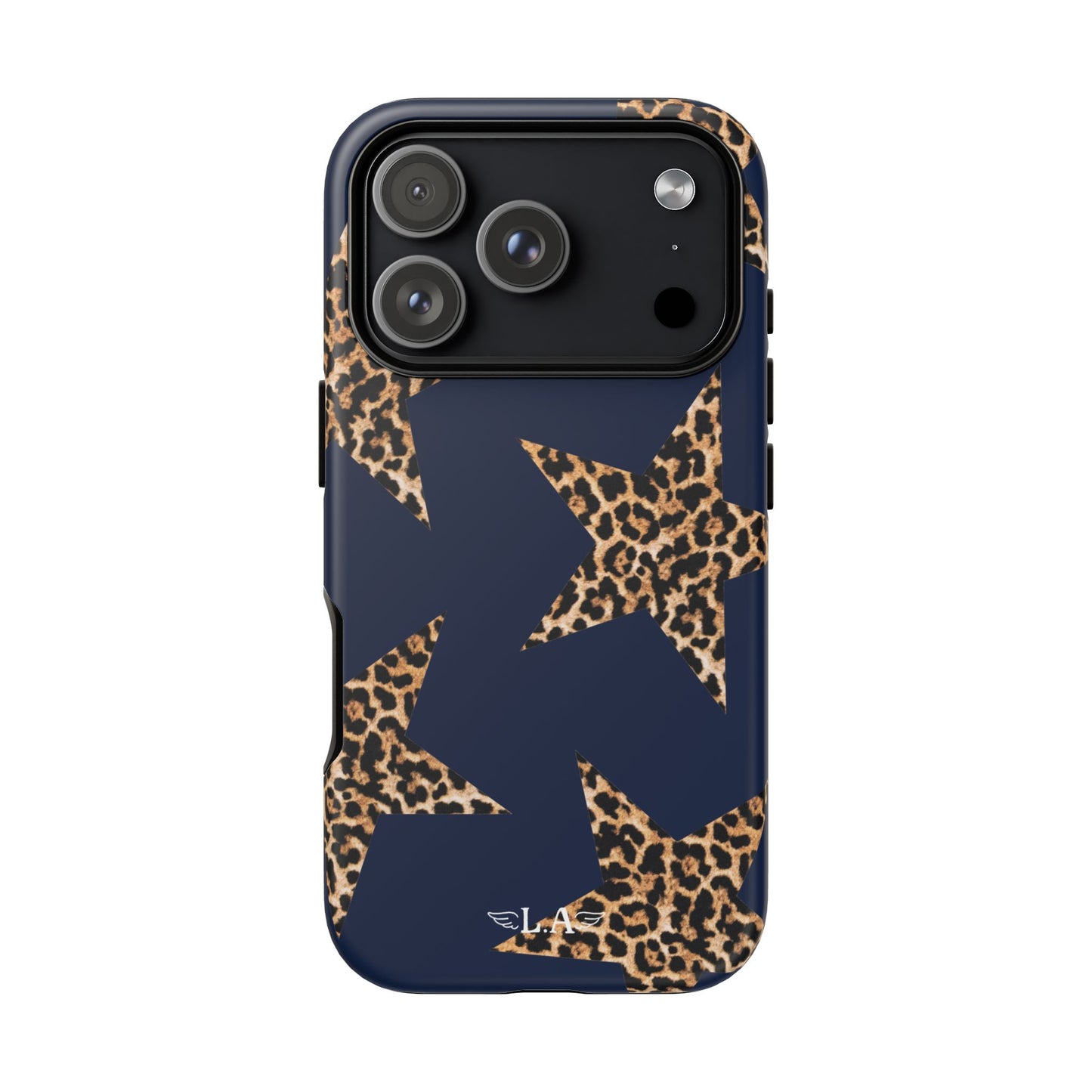 Navy Leopard Print Stars Phone Case
