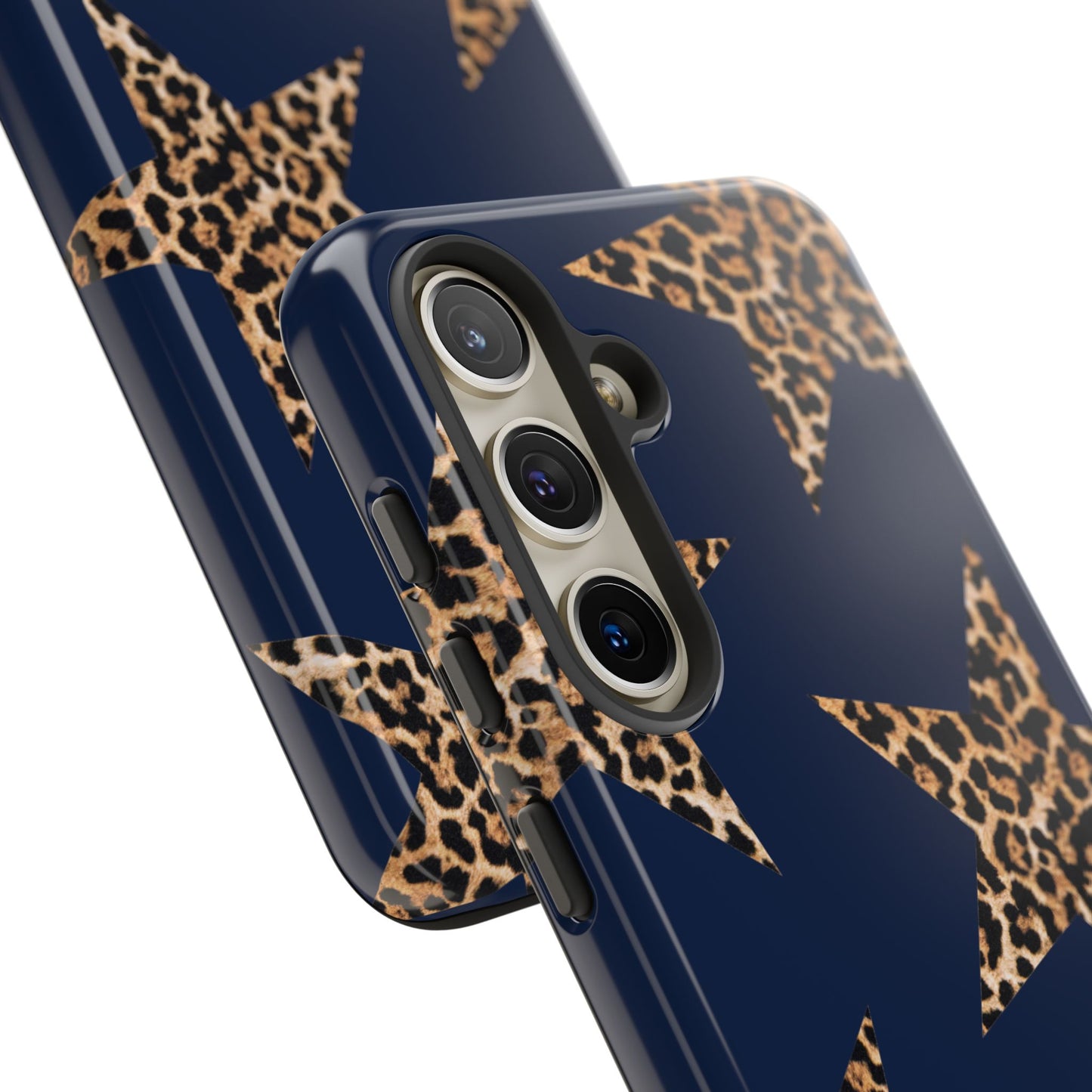 Navy Leopard Print Stars Phone Case