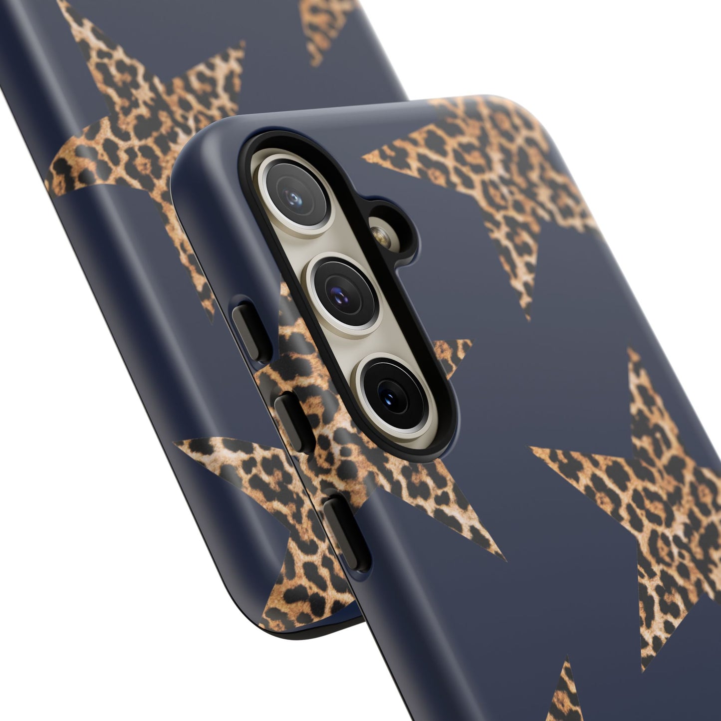 Navy Leopard Print Stars Phone Case