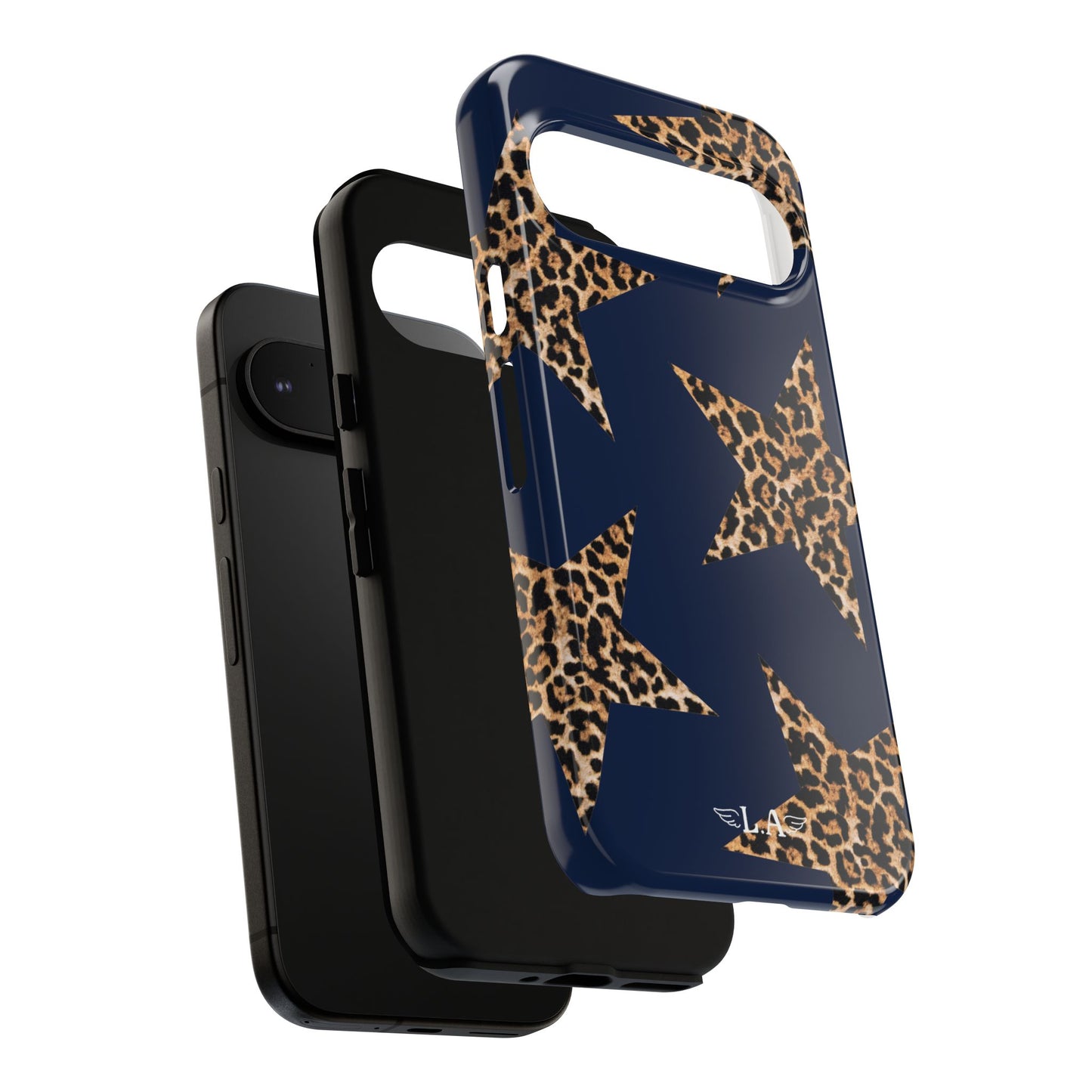 Navy Leopard Print Stars Phone Case