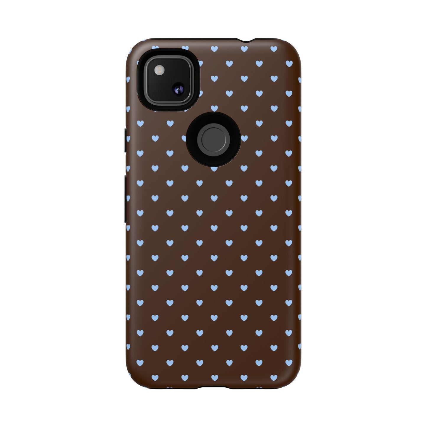 Brown + Blue Heart Polka Dots Phone Case