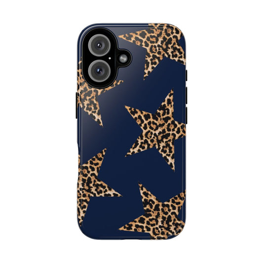 Navy Leopard Print Stars Phone Case