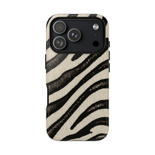 Sequins Zebra Print Phone Case