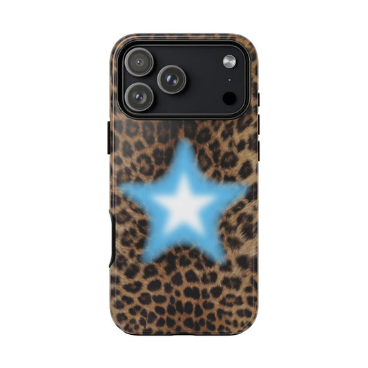 Leopard Blue Star Aura Phone Cases