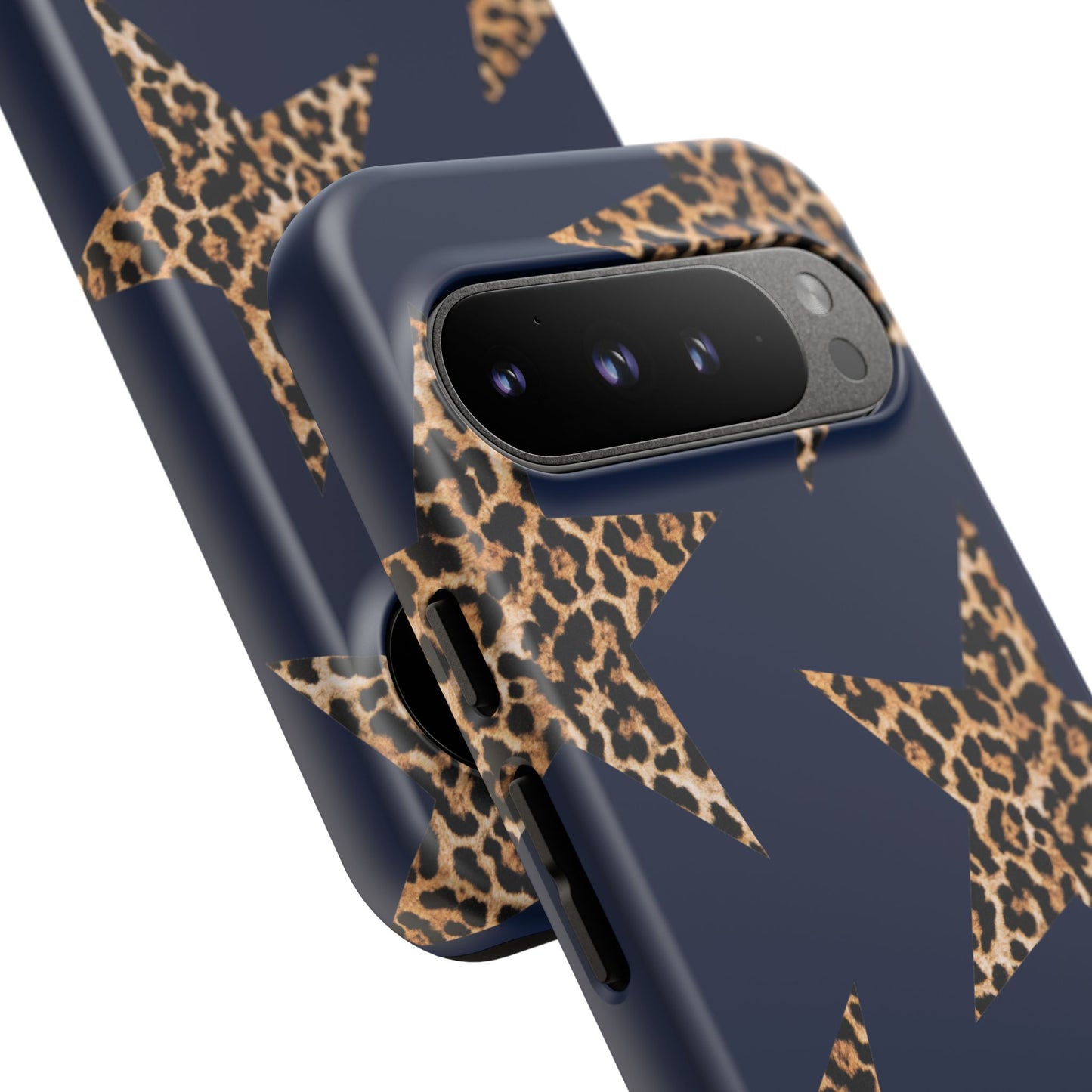Navy Leopard Print Stars Phone Case