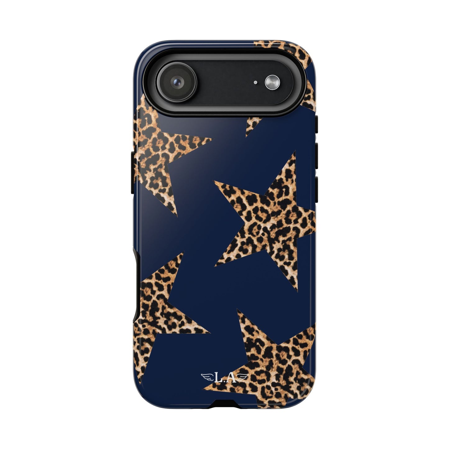 Navy Leopard Print Stars Phone Case