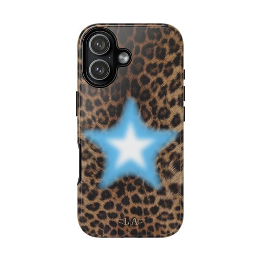 Leopard Blue Star Aura Phone Cases