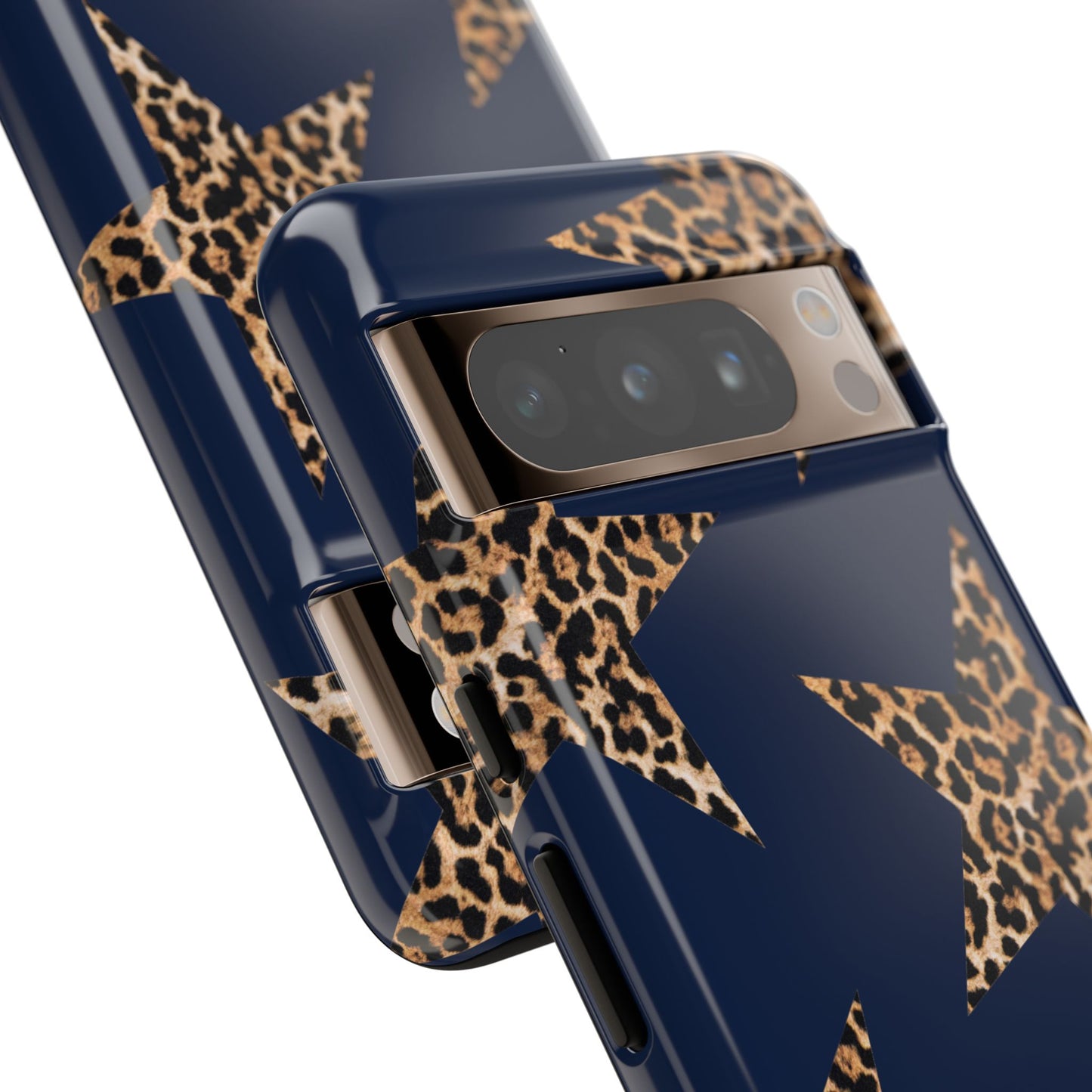 Navy Leopard Print Stars Phone Case