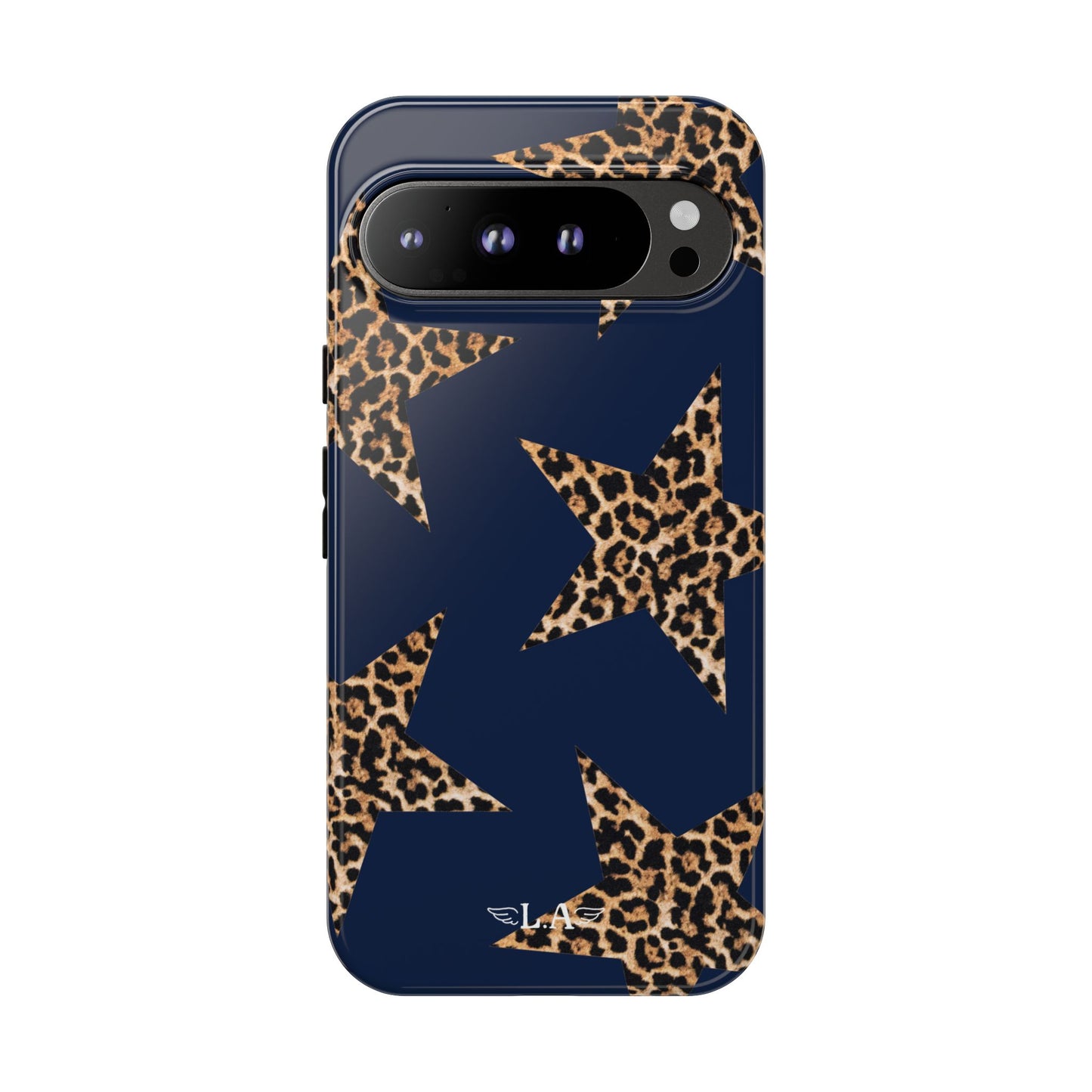 Navy Leopard Print Stars Phone Case