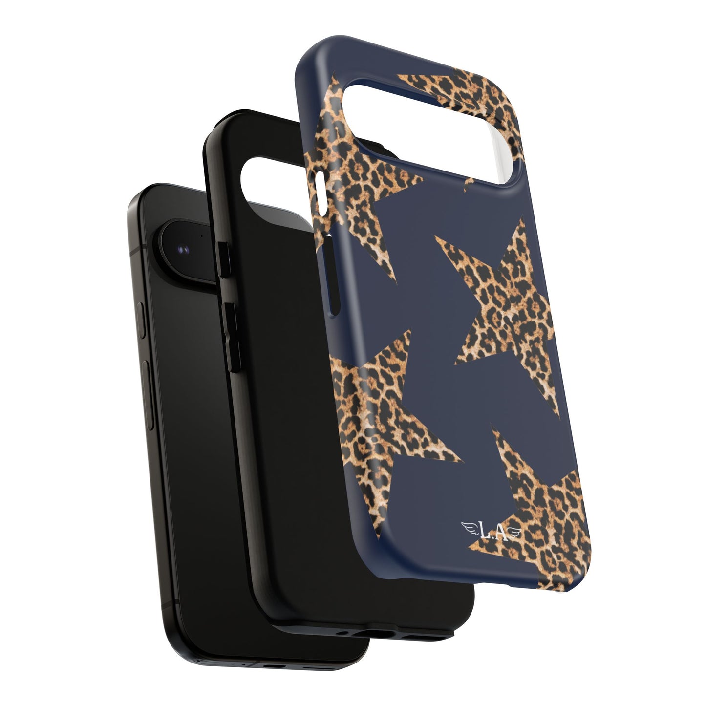 Navy Leopard Print Stars Phone Case