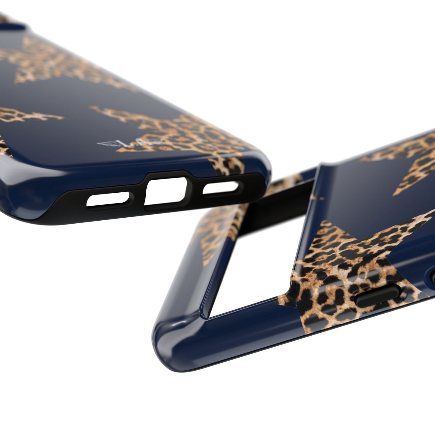 Navy Leopard Print Stars Phone Case
