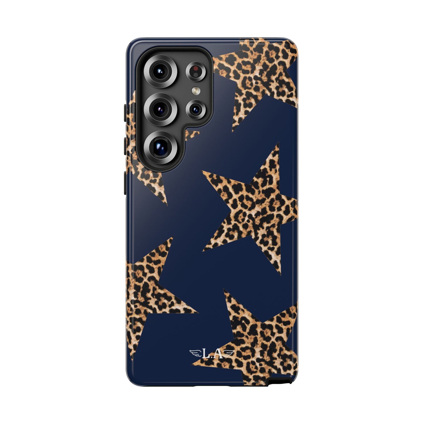 Navy Leopard Print Stars Phone Case