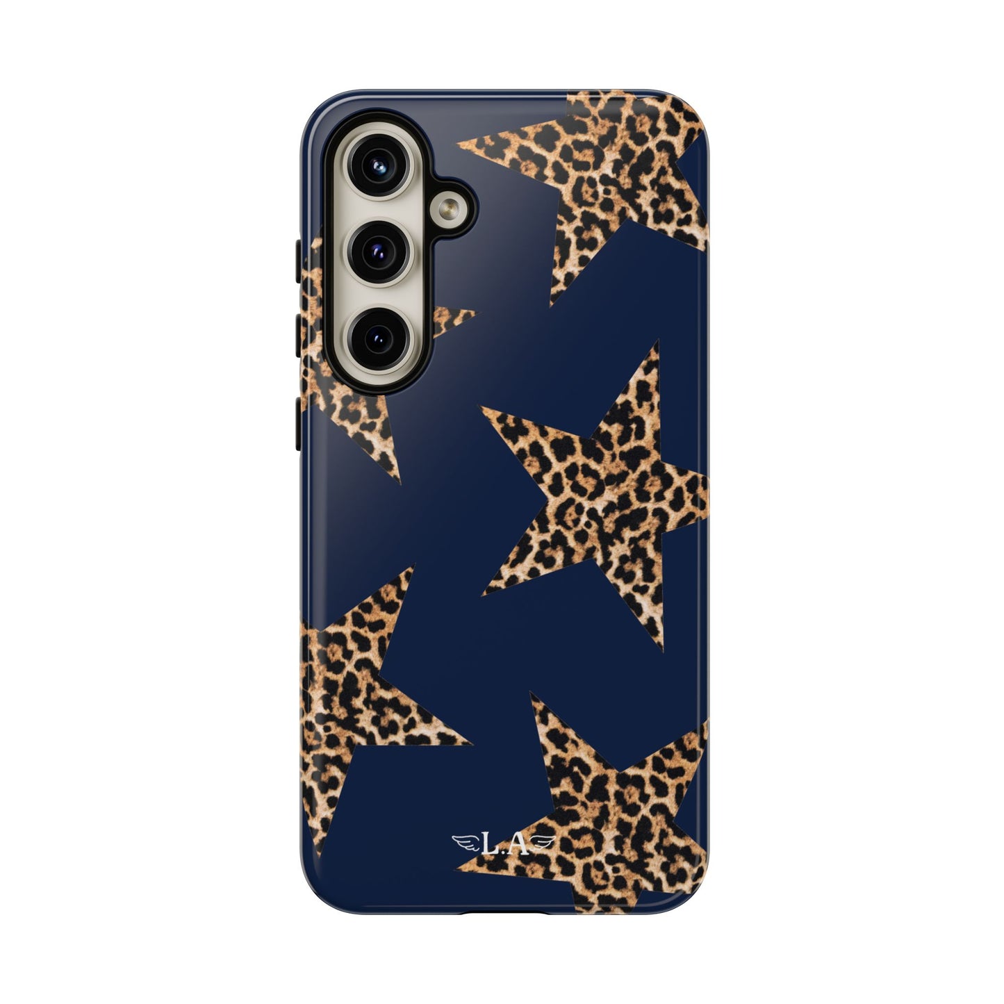 Navy Leopard Print Stars Phone Case