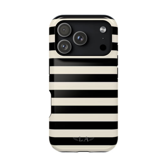 Black + White Stripe Phone Case (MagSafe)