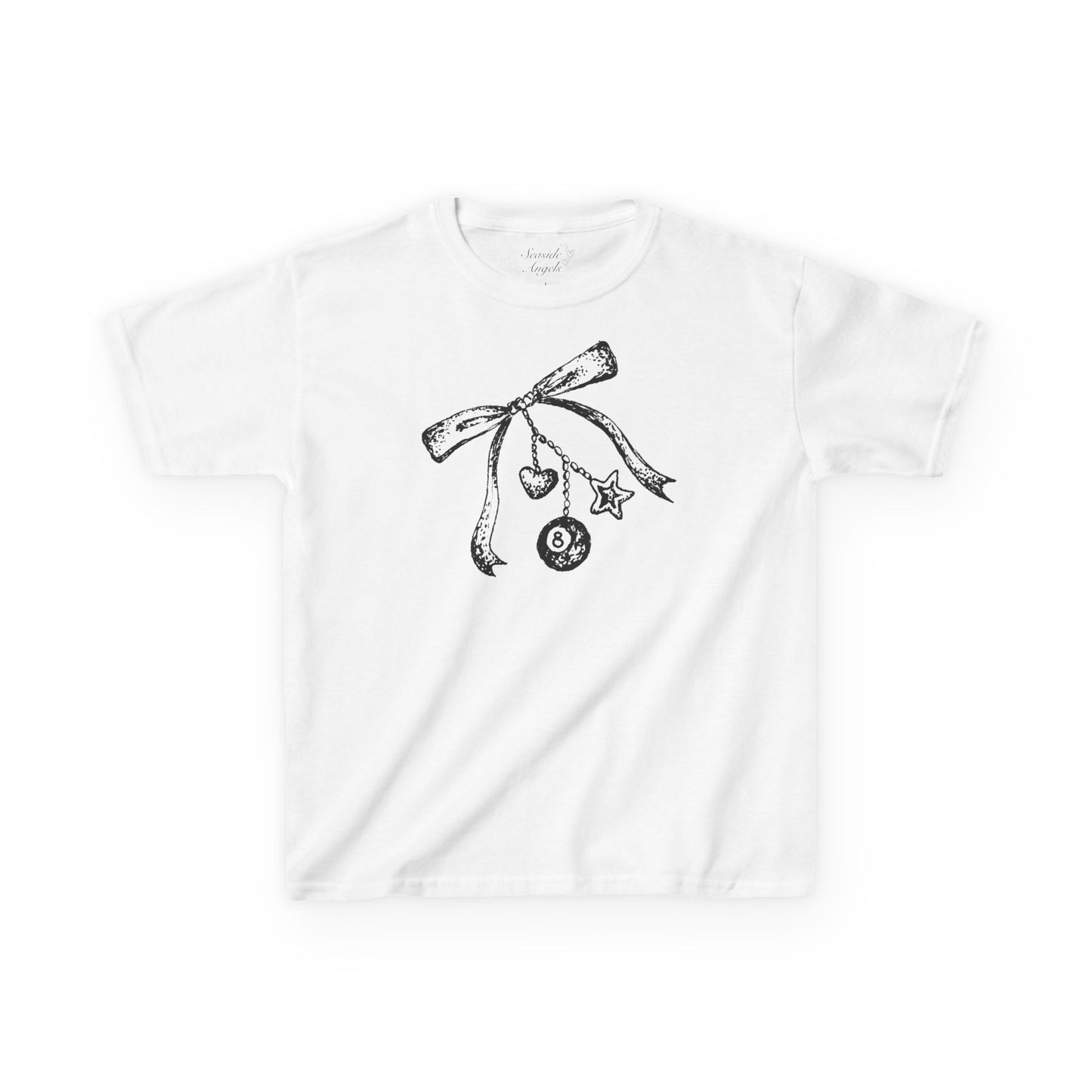 Hand-Drawn Y2K Bow Baby Tee