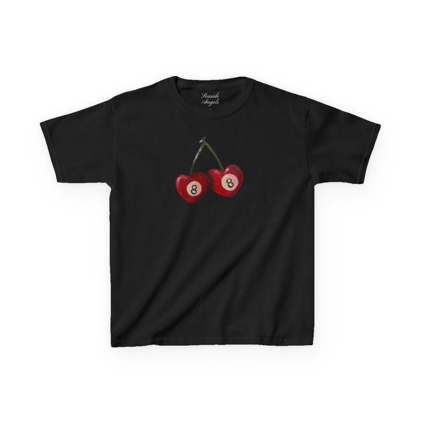 Hand-Painted Cherry 8 Ball Baby Tee