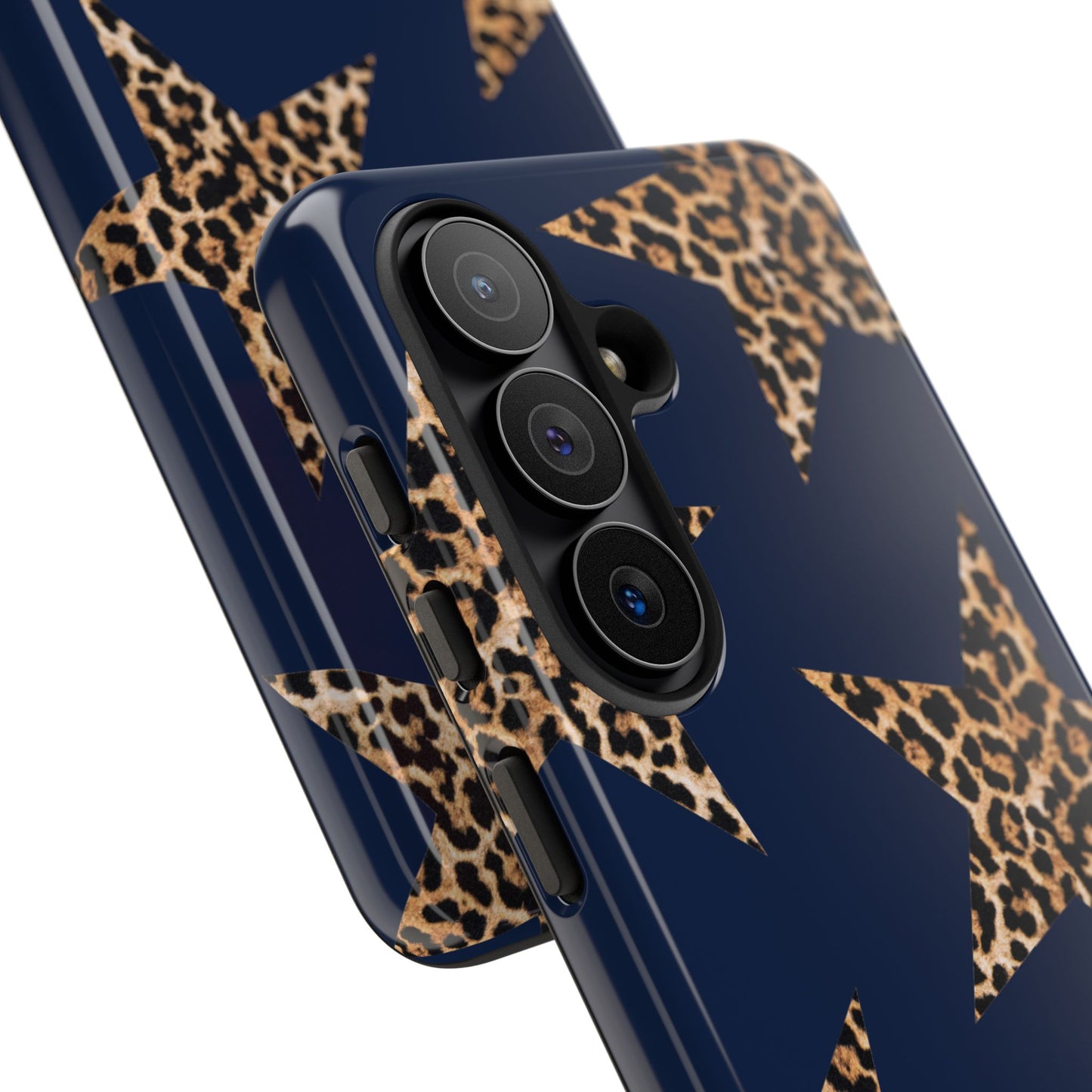 Navy Leopard Print Stars Phone Case