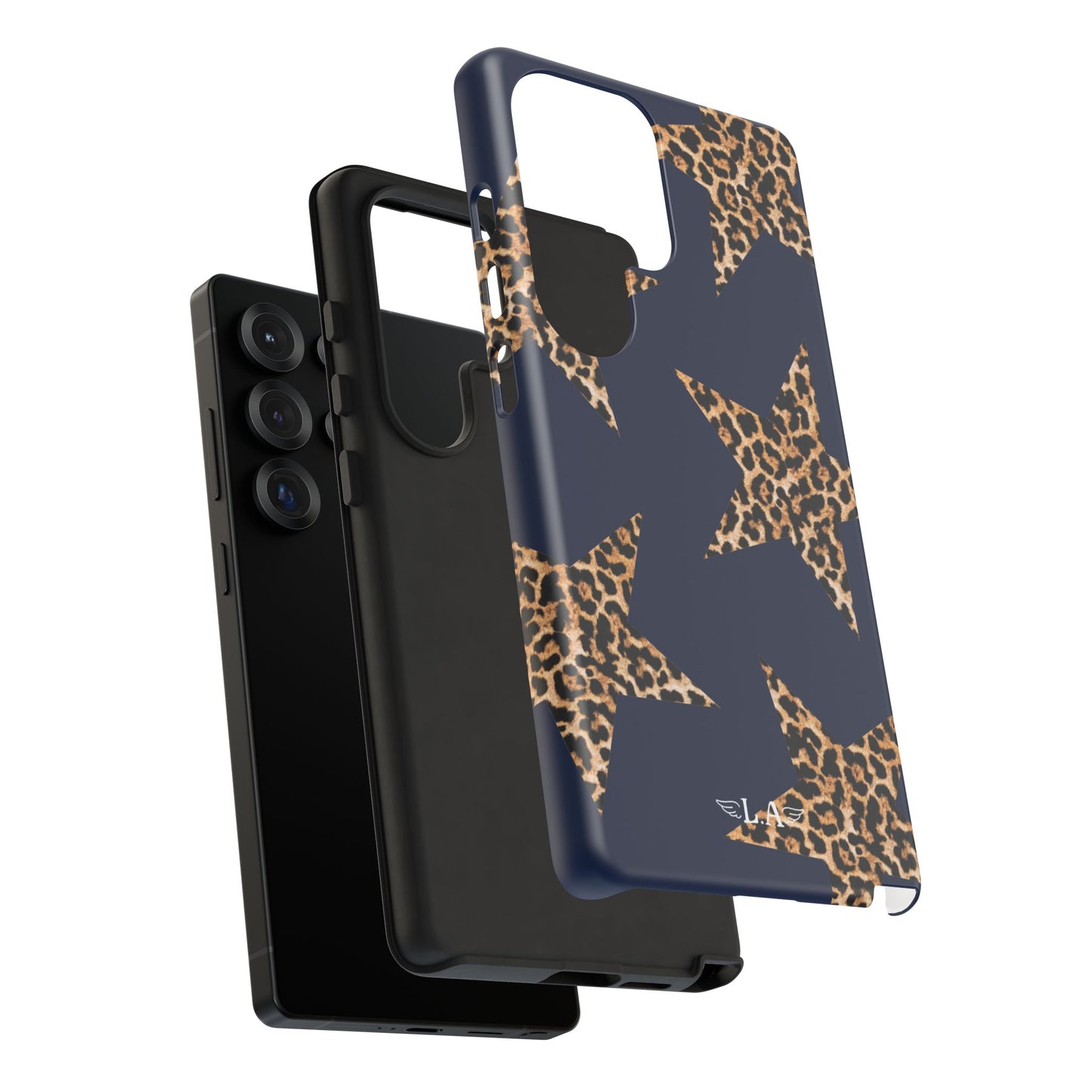 Navy Leopard Print Stars Phone Case