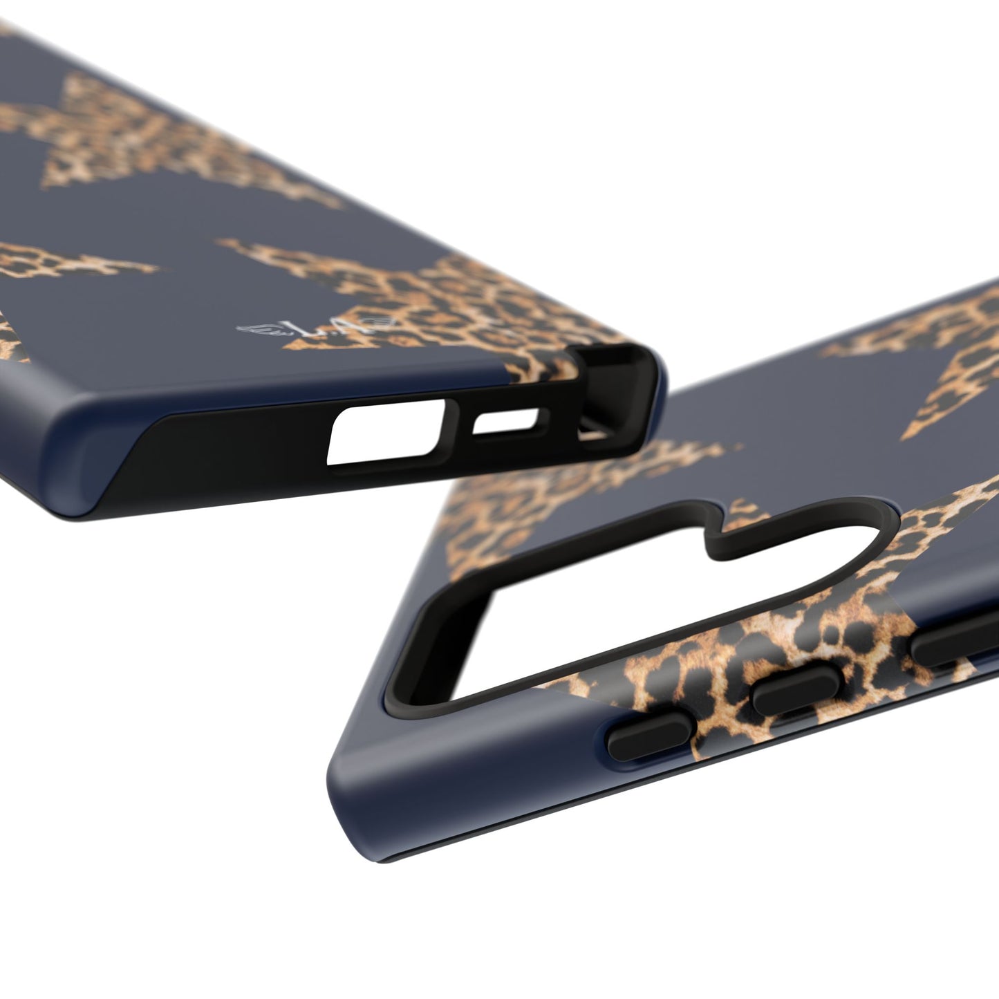 Navy Leopard Print Stars Phone Case