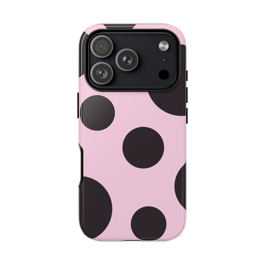 Pink + Black Dot Phone Case
