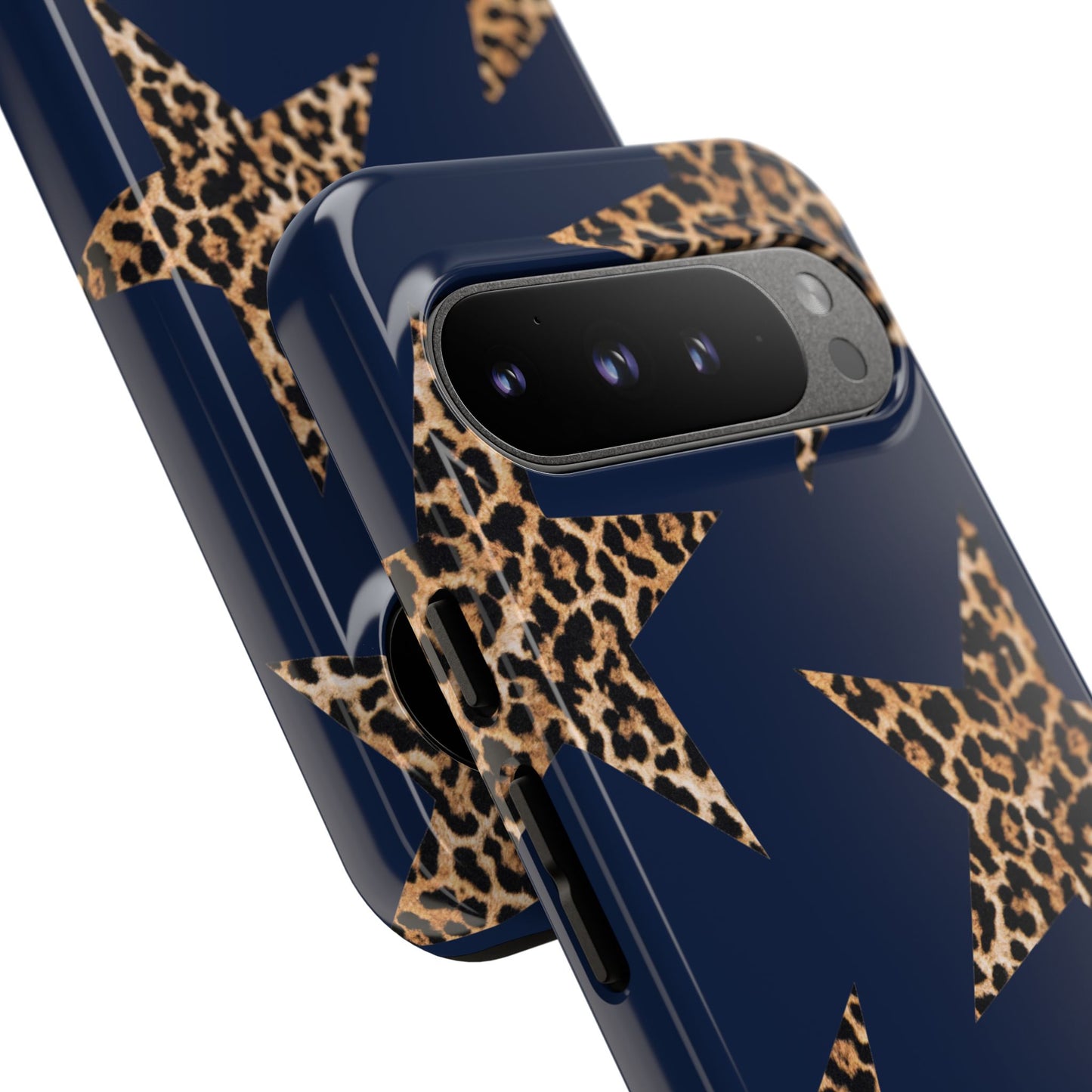 Navy Leopard Print Stars Phone Case