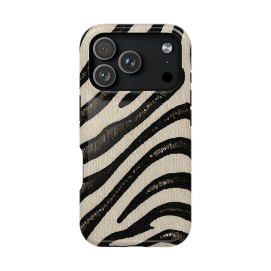Sequins Zebra Print Phone Case (MagSafe)