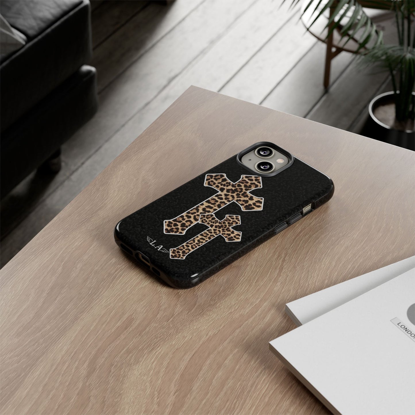 Leopard Print Crosses Phone Case