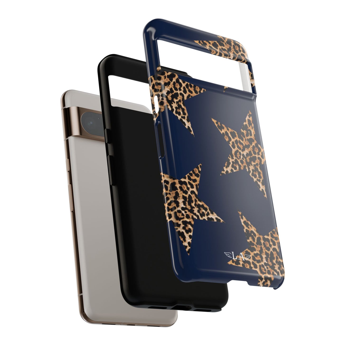 Navy Leopard Print Stars Phone Case