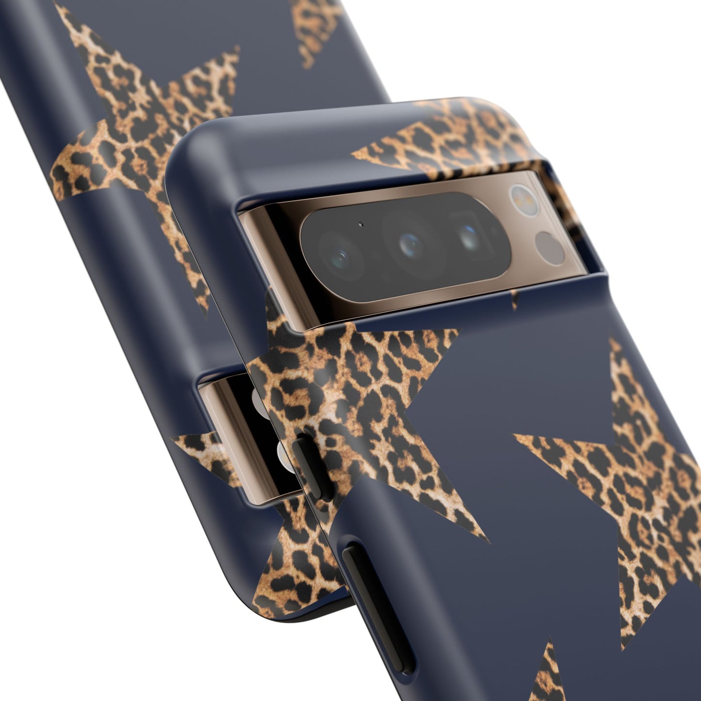 Navy Leopard Print Stars Phone Case