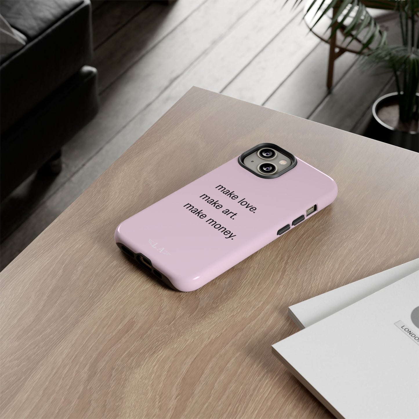 Love, Art, and Money Phone Case