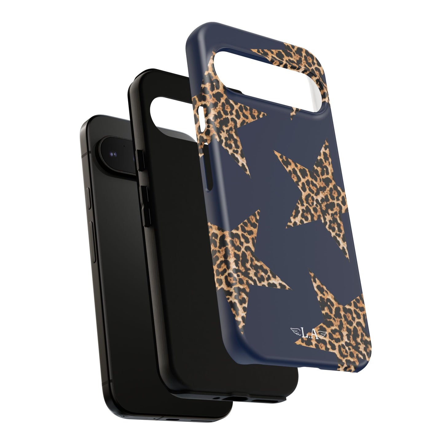 Navy Leopard Print Stars Phone Case