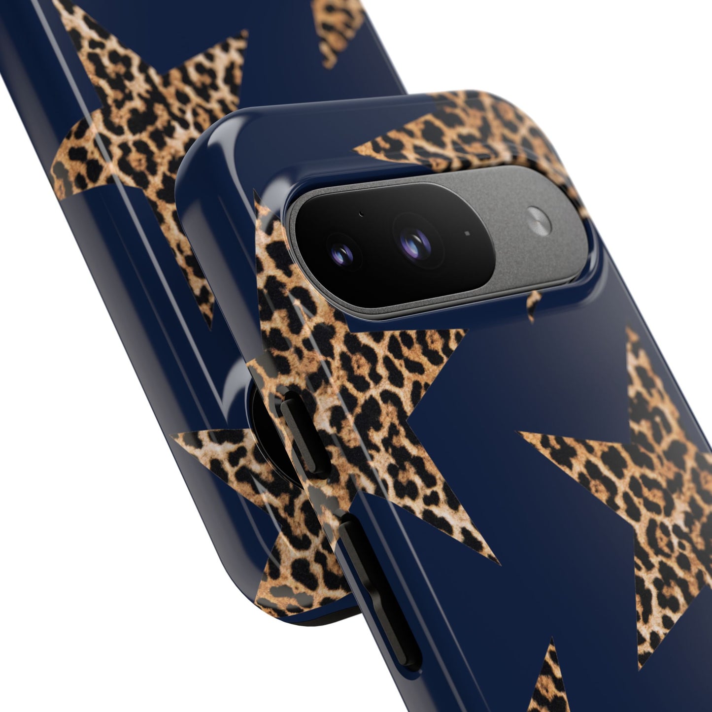 Navy Leopard Print Stars Phone Case
