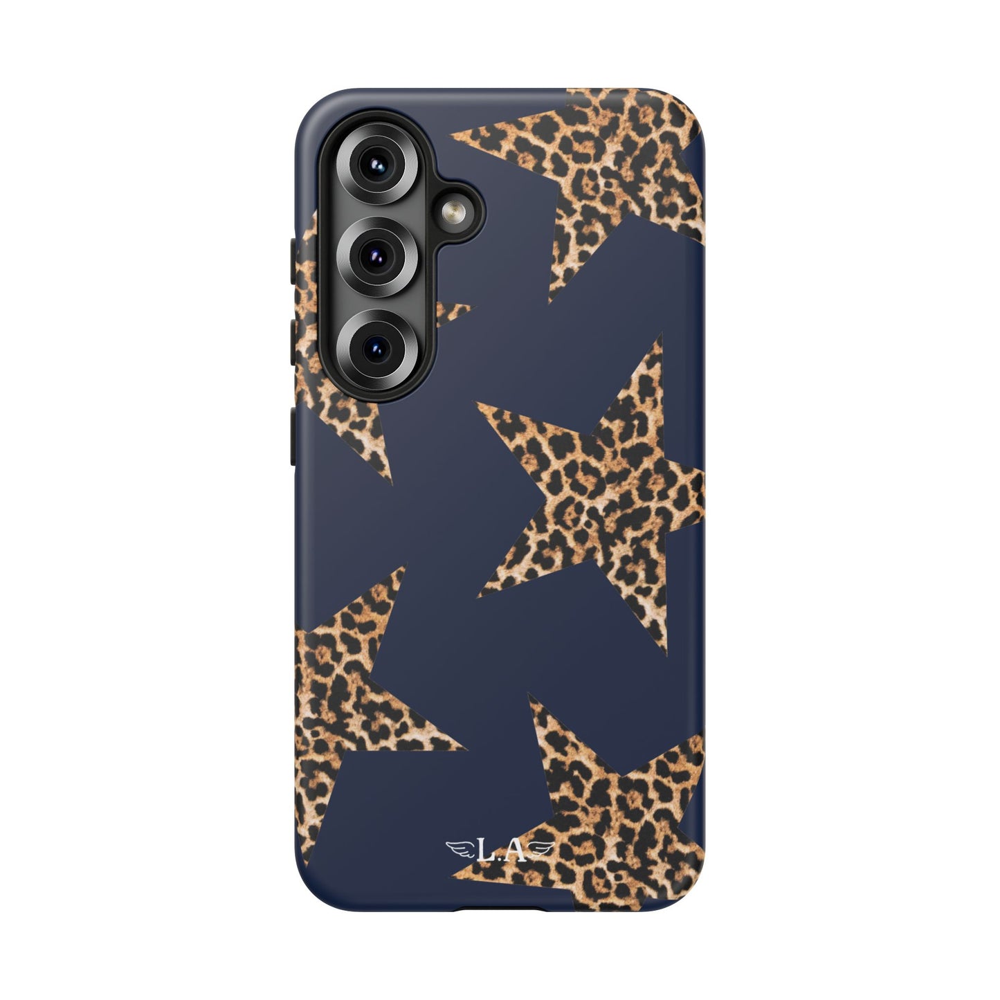 Navy Leopard Print Stars Phone Case