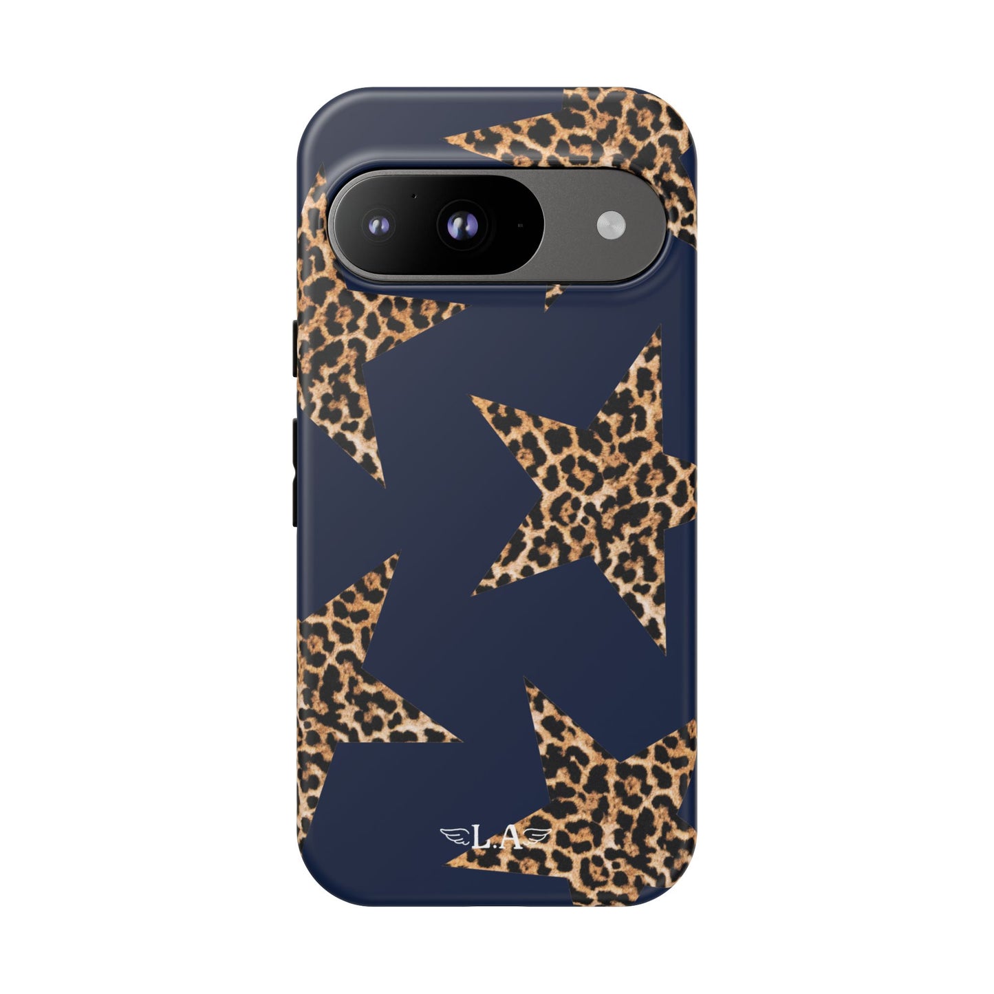 Navy Leopard Print Stars Phone Case