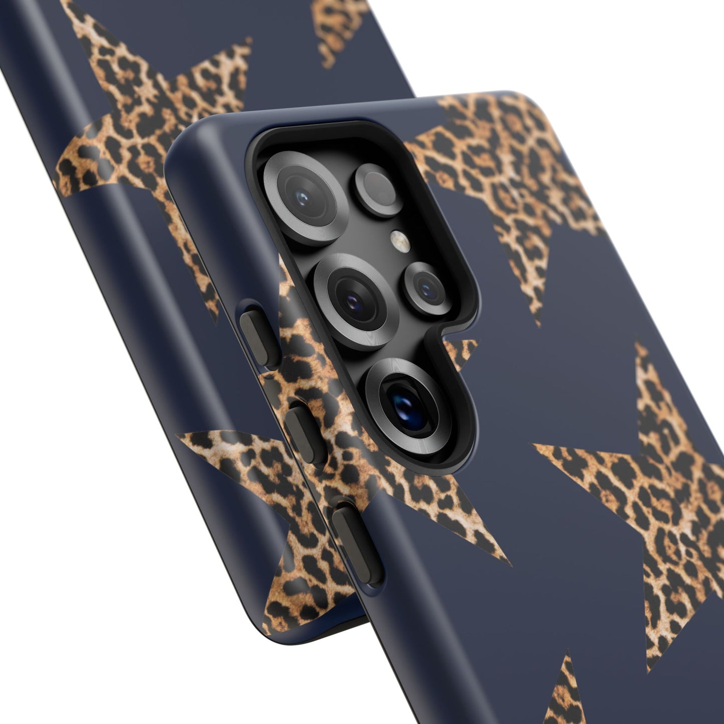 Navy Leopard Print Stars Phone Case