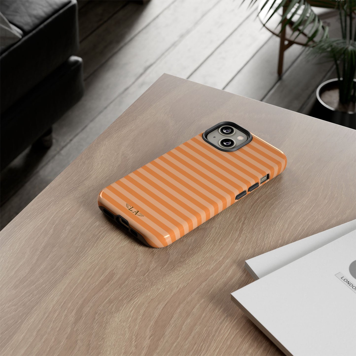 Coral Stripes Phone Case