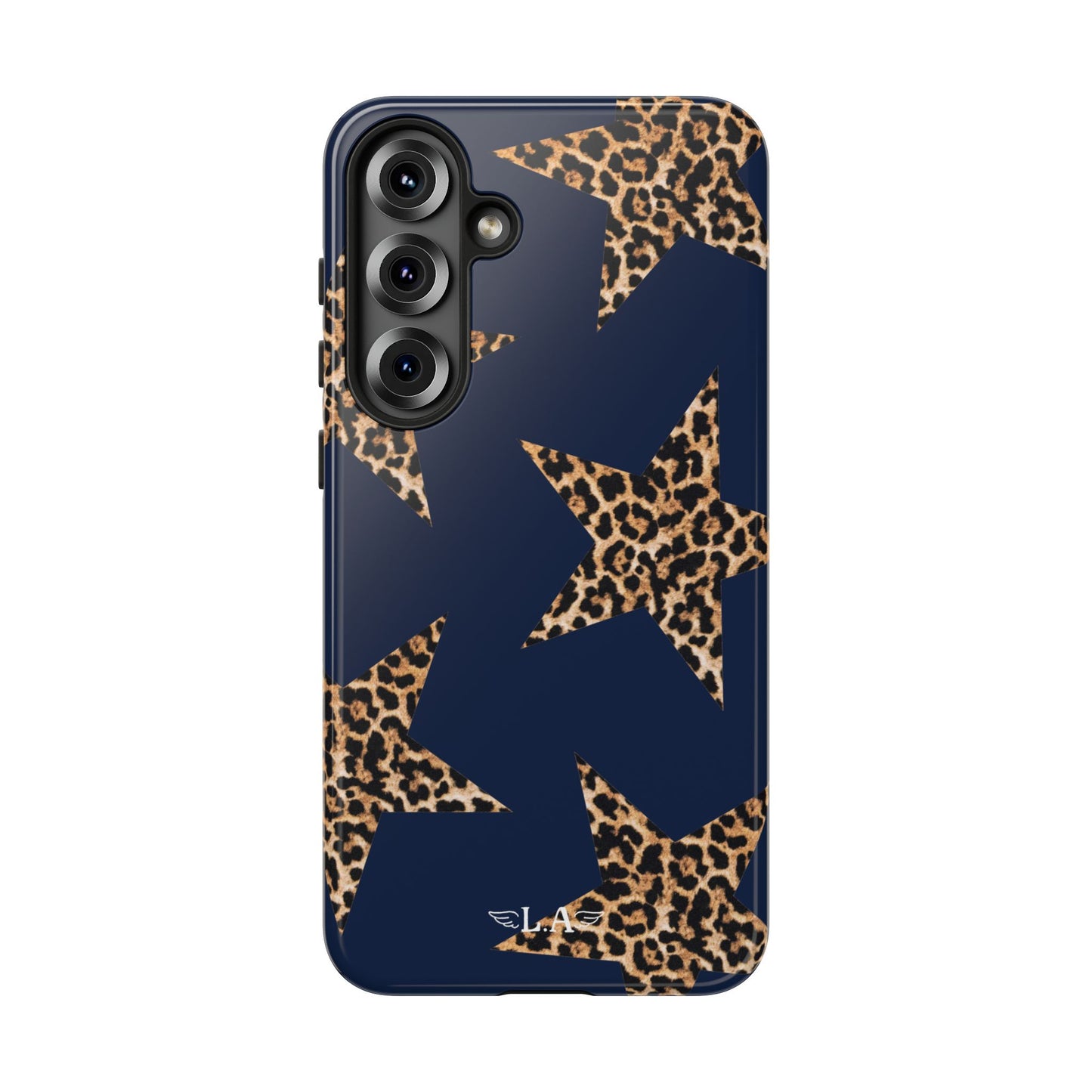 Navy Leopard Print Stars Phone Case