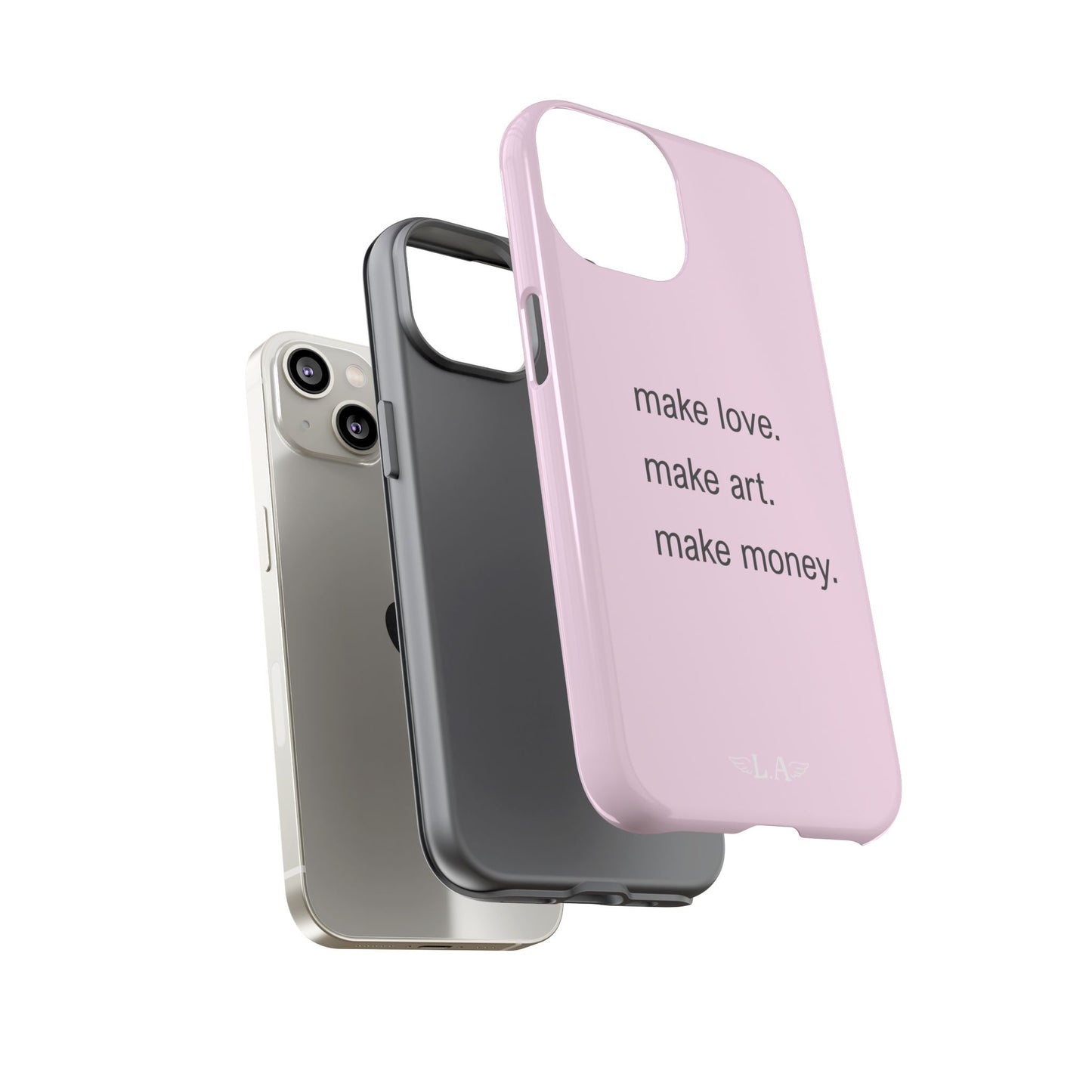 Love, Art, and Money Phone Case
