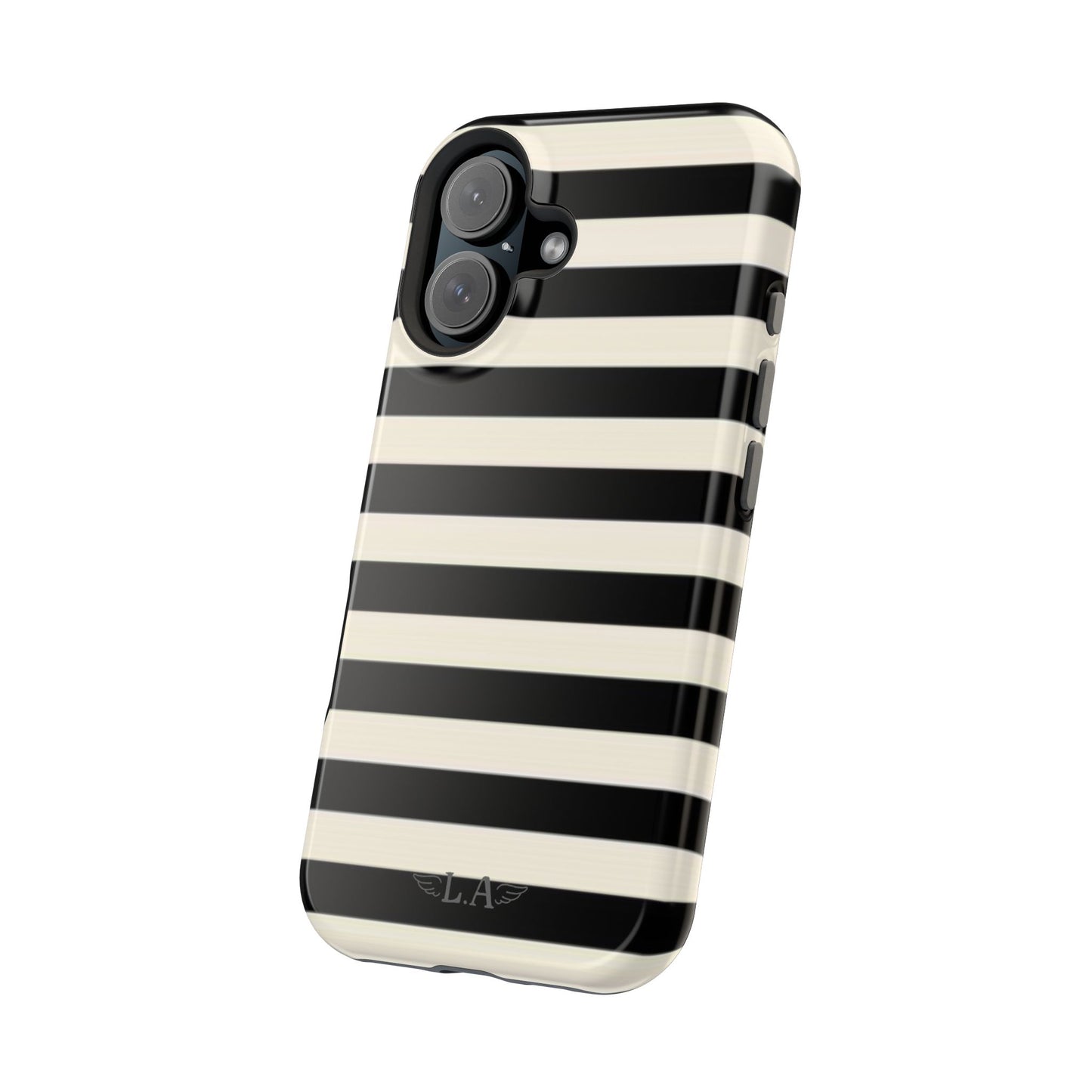 Black + White Stripe Phone Case (MagSafe)