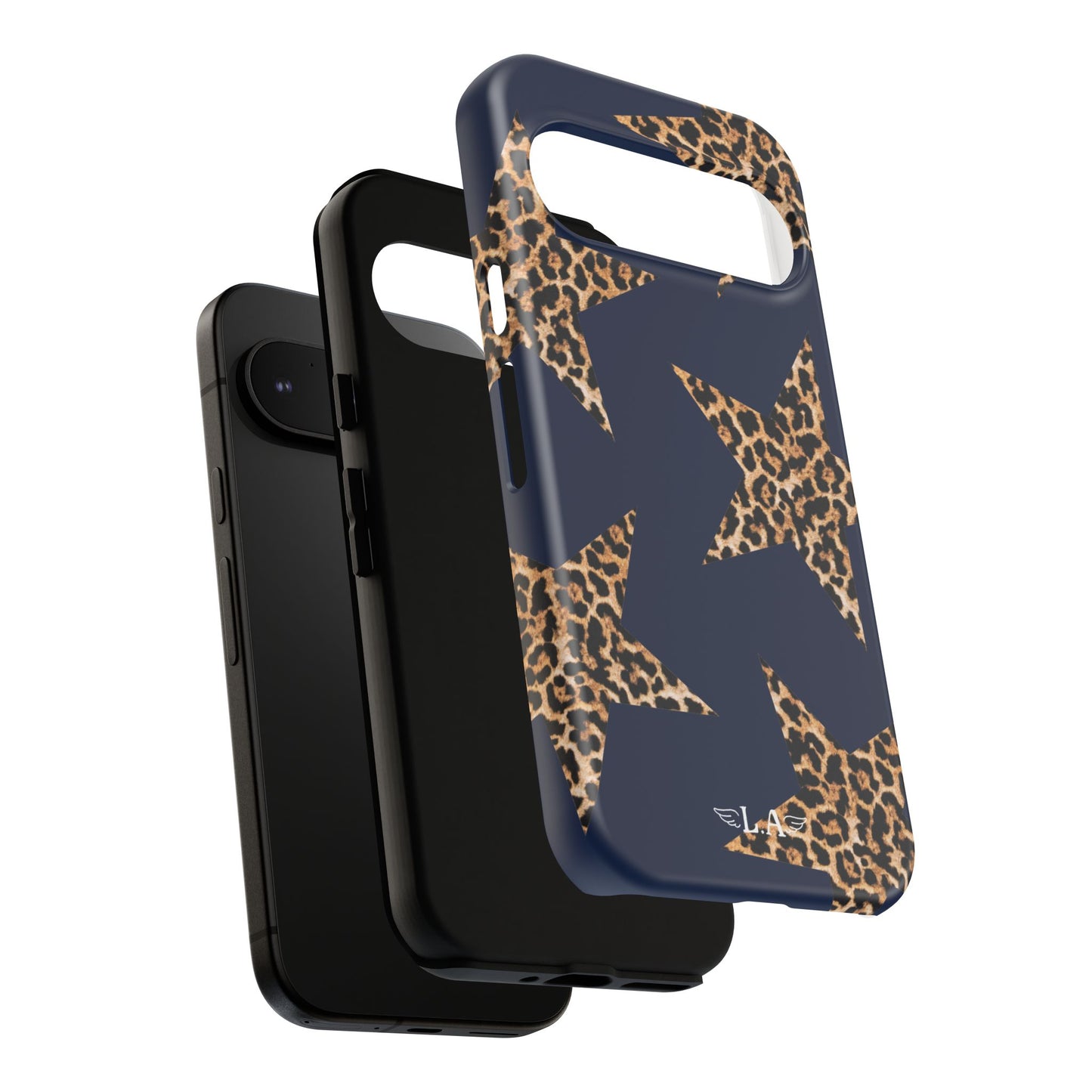 Navy Leopard Print Stars Phone Case