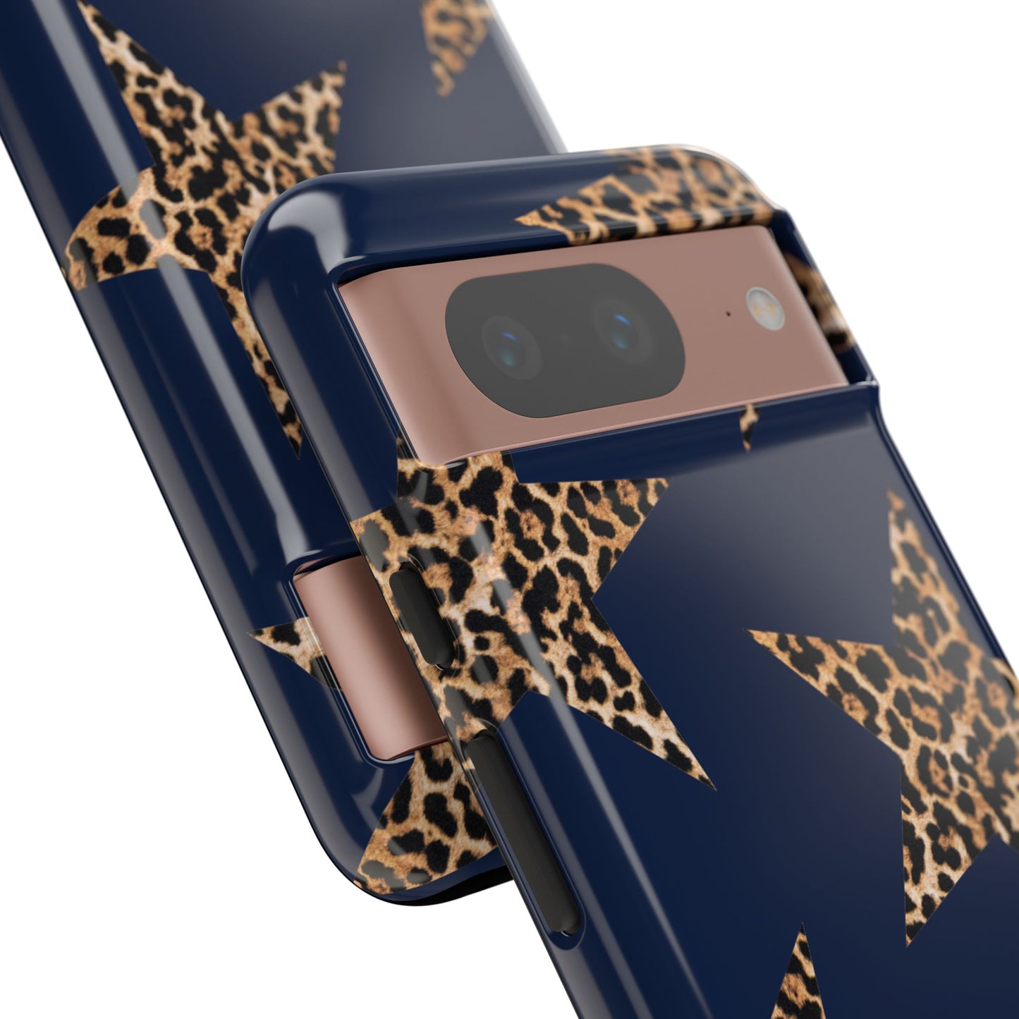 Navy Leopard Print Stars Phone Case