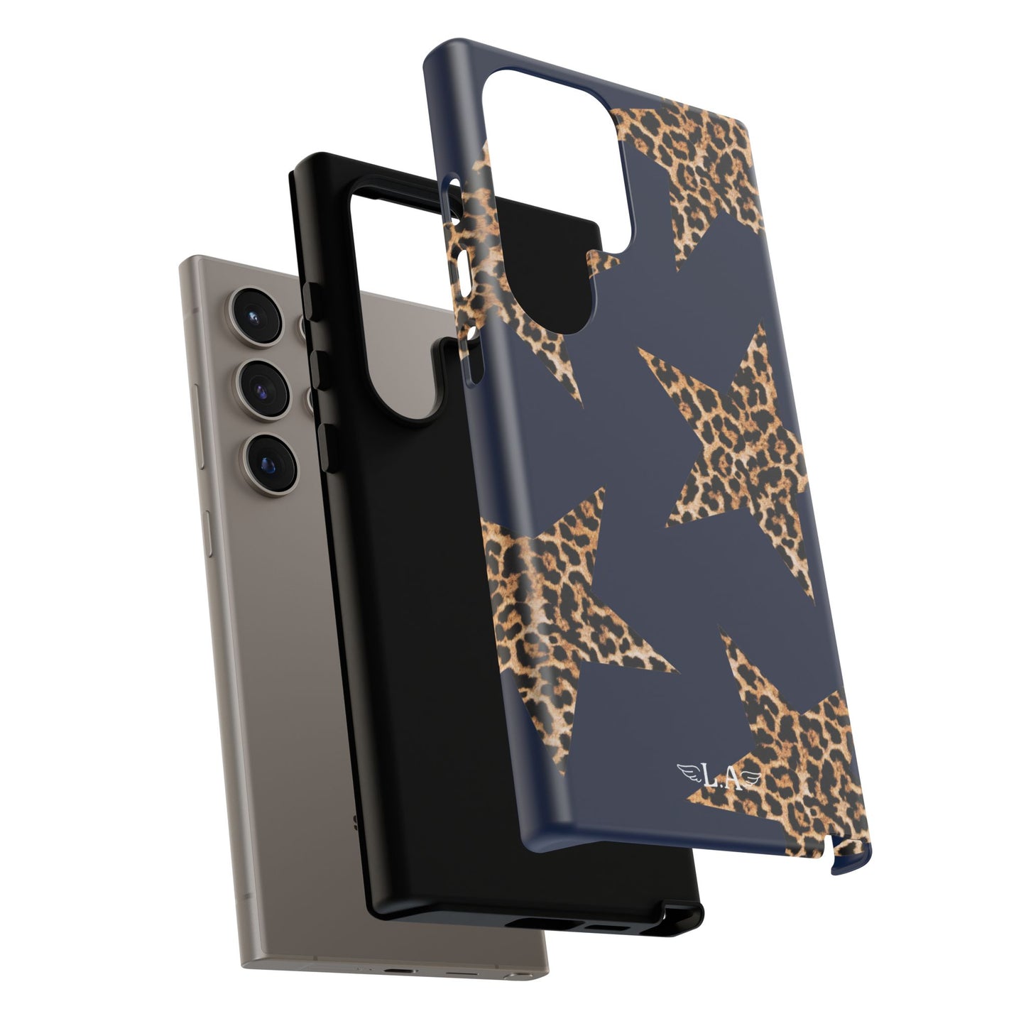 Navy Leopard Print Stars Phone Case