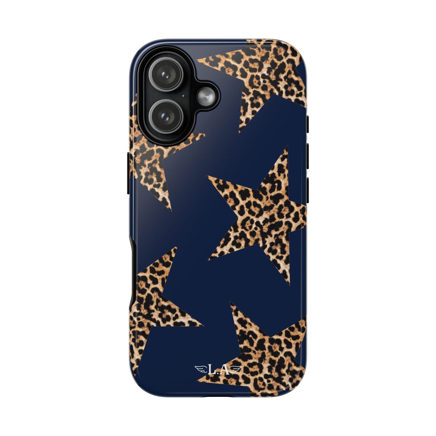 Navy Leopard Print Stars Phone Case