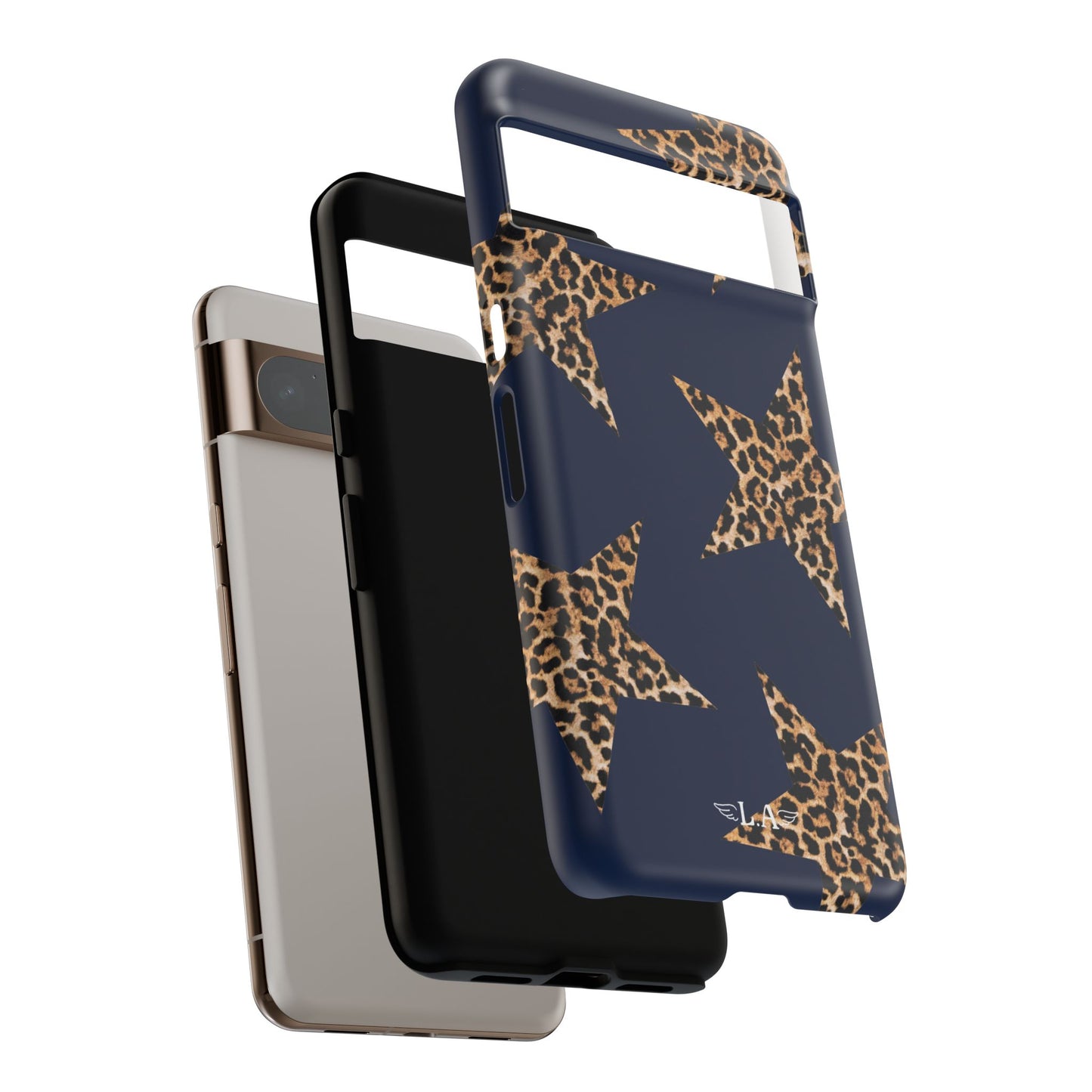 Navy Leopard Print Stars Phone Case