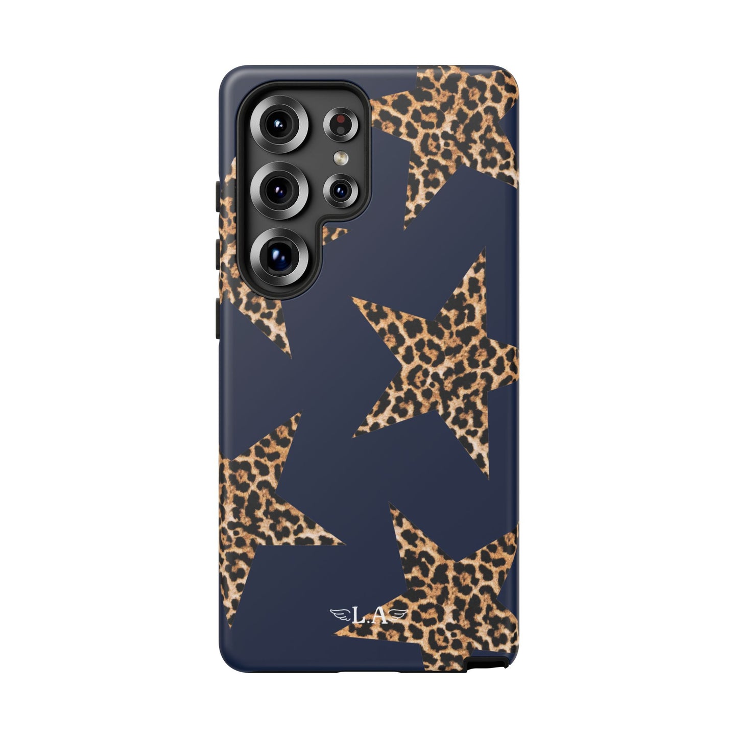 Navy Leopard Print Stars Phone Case