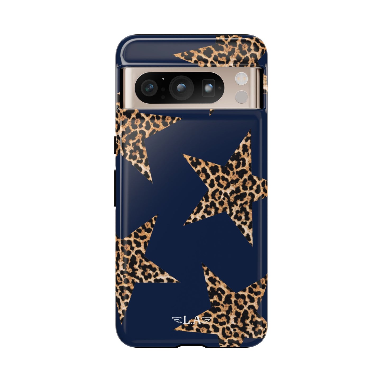 Navy Leopard Print Stars Phone Case