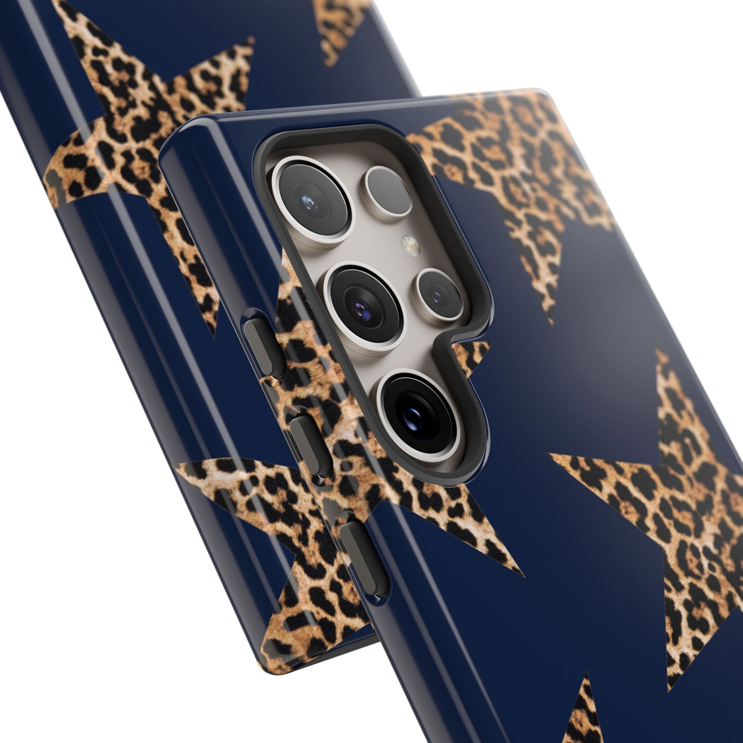Navy Leopard Print Stars Phone Case