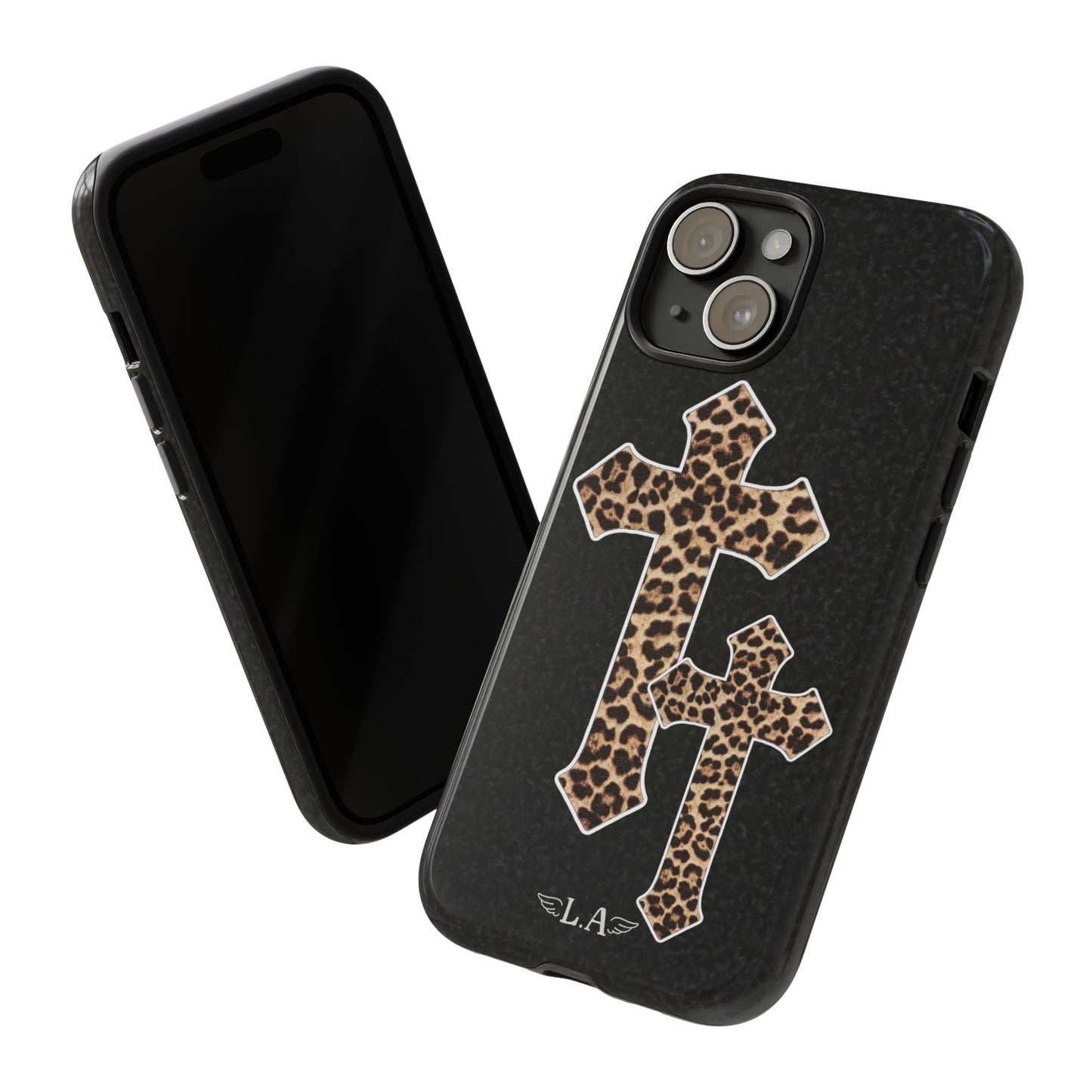 Leopard Print Crosses Phone Case