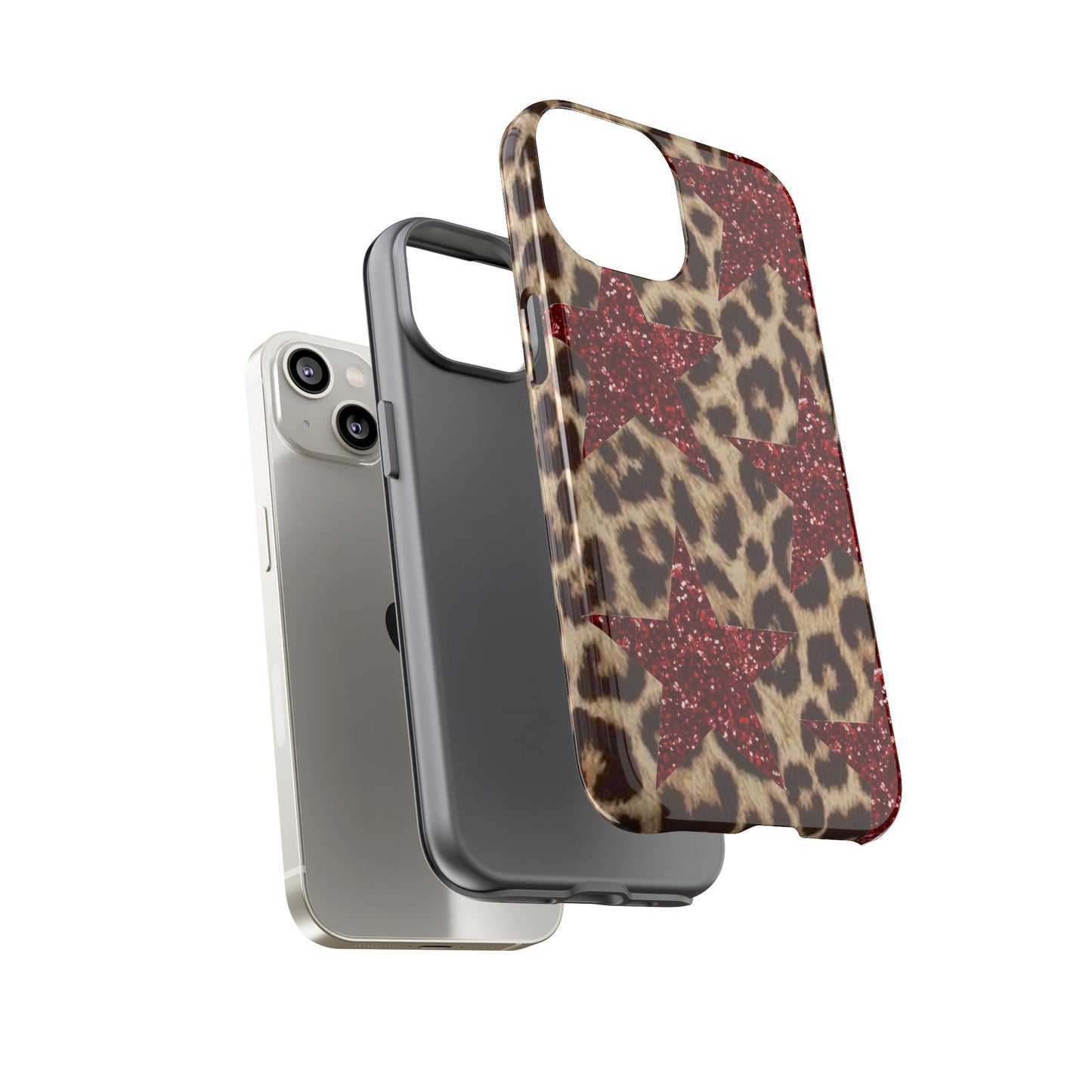 Red Star Leopard Print Phone Case